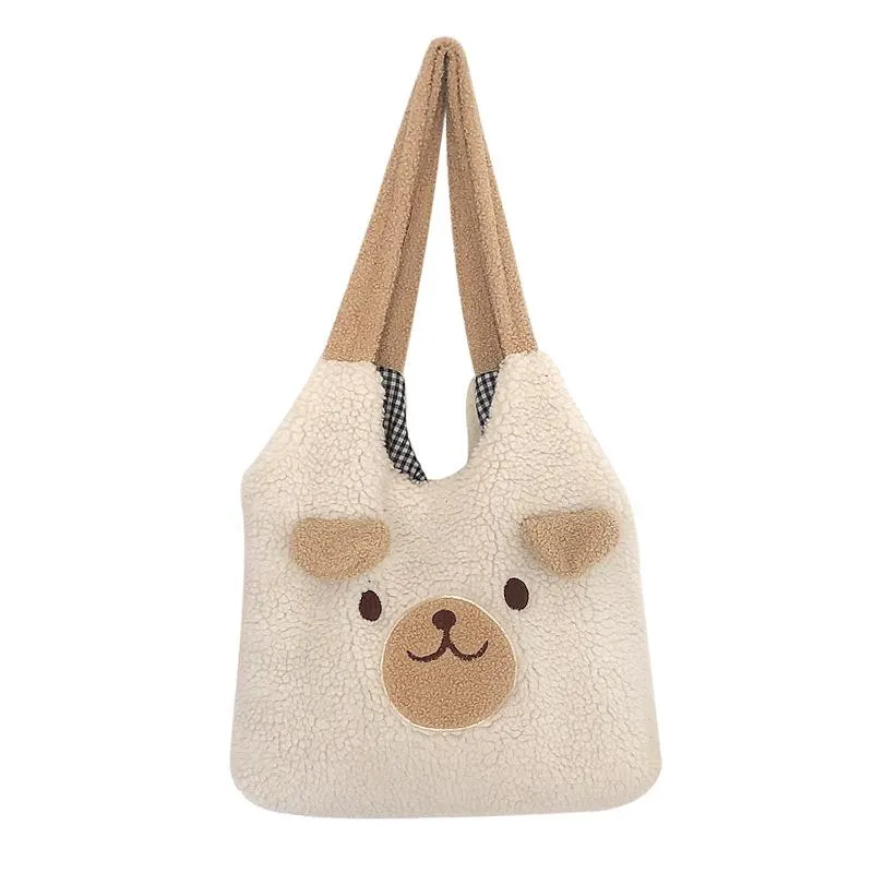 Evening Bags Plush Shoulder Bag Women 2022 Winter Soft Lamb Big Handbag Shopper Tote Bolsa Feminina Torebki DamskieEvening