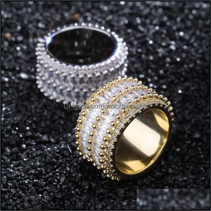 Luxury Men Women Rings Gold Plated Full CZ Rings for Men Women Hot Fashion Nice Gift for Friend