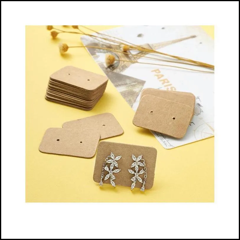 Earring Display Kraft Paper Price Tags Cardboard Display Cards White Black 400pcs/set Earring bbyWFT