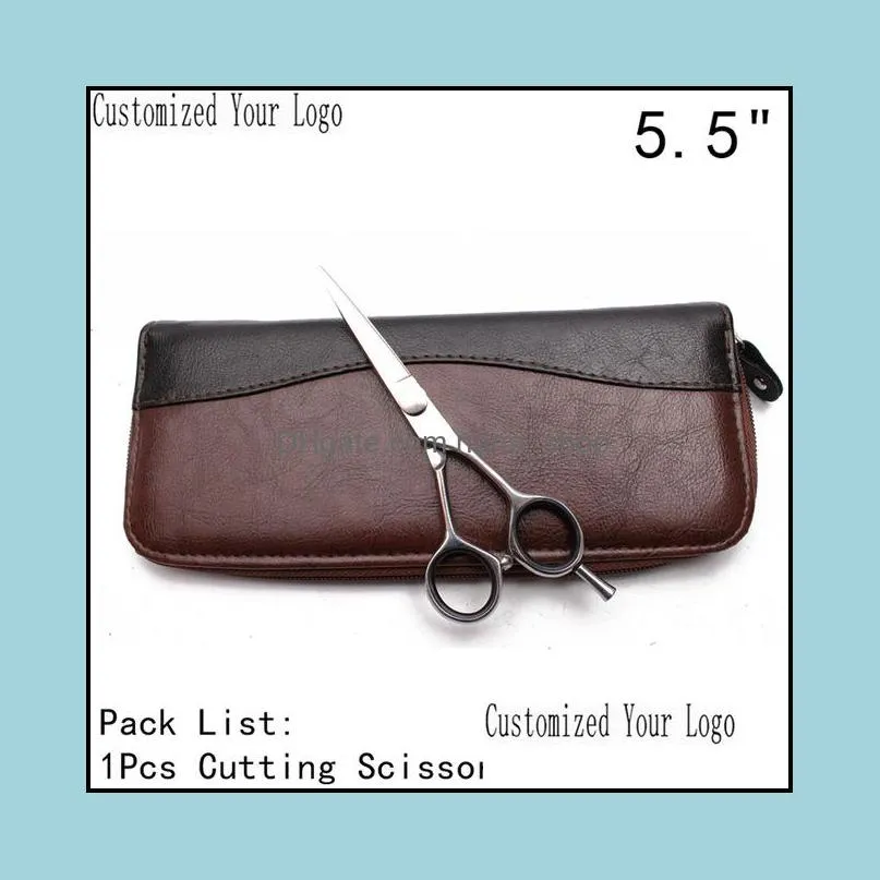 5`` 5.5`` 6`` 7`` customized logo professional human hair hairdressing cutting shears thinning scissors c1021