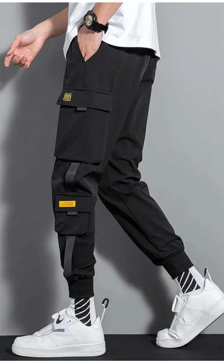 Buy SingleRod Mens Multi Pockets Fashion Cargo Pants Men Streetwear Hip Hop  Joggers for Men Ankle Length, D Black, X-Large at Amazon.in