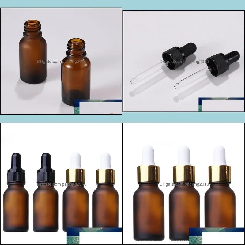 Wholesale 936pcs/lot 15ml Cosmetic Amber  oil glass bottle vials 15 ml Bottle pipette e liquid glass bottle