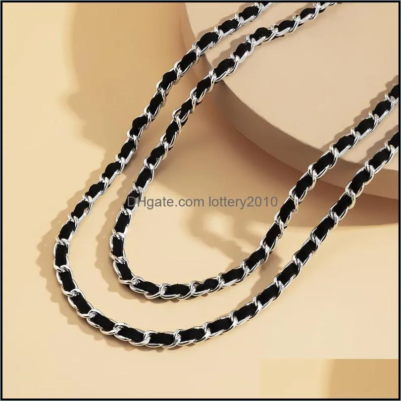 Simple Personalized Accessories Retro Portrait Tassel Waist Chain Long Double-layer Flocking Cloth Chic Waistband Belts