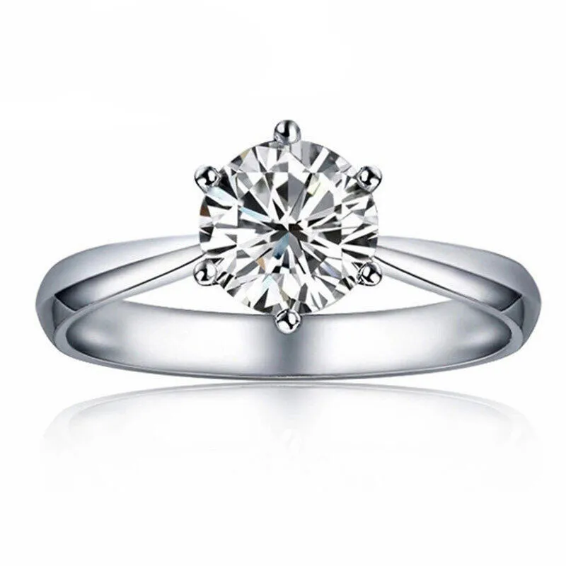 Solitaire Ring Diamant Engagement Hochzeit Ringe für Frauen Modeschmuck Geschenk Will und Sandy