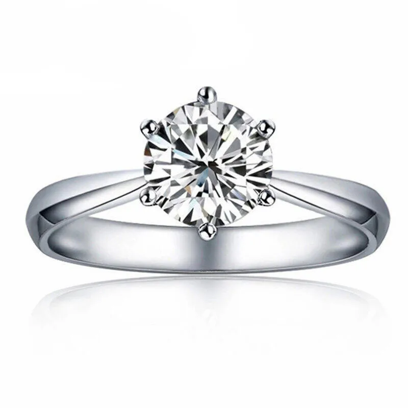 Solitaire Ring Diamond Engagement Eheringe für Frauen Mode Schmuck Geschenk und Sandy