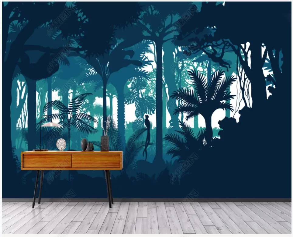 Niestandardowe zdjęcie tapety do ścian 3D tapeta mural norduryczne streszczenie drzewa leśne malowidła ścienne tło tło papiery ścienne dekoracja domu