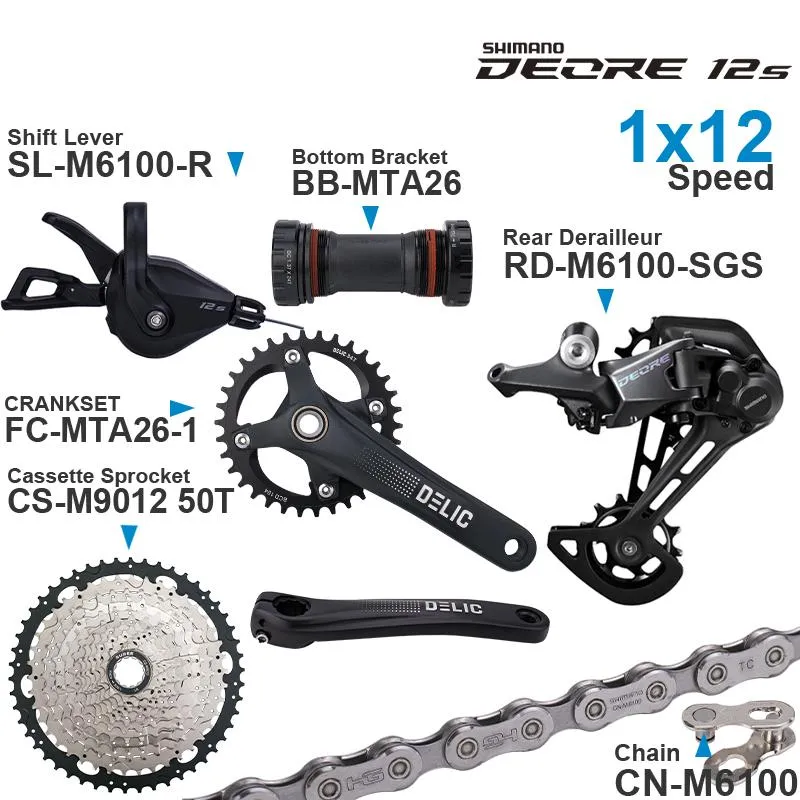 Bike Derailleurs DEORE M6100 12speed Groupset With Shifter Rear Chain