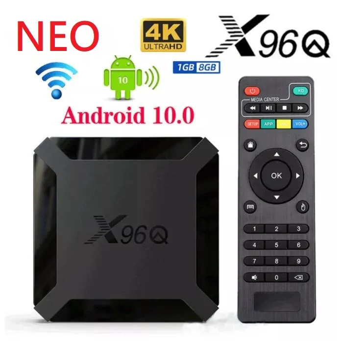 LEADCOOL NEO VÉRITAL X96Q Android 10.0 Caixa de TV H313 Quad Core 4K 3D Décodeur HD Lectreur Multimédia QHD LxTream