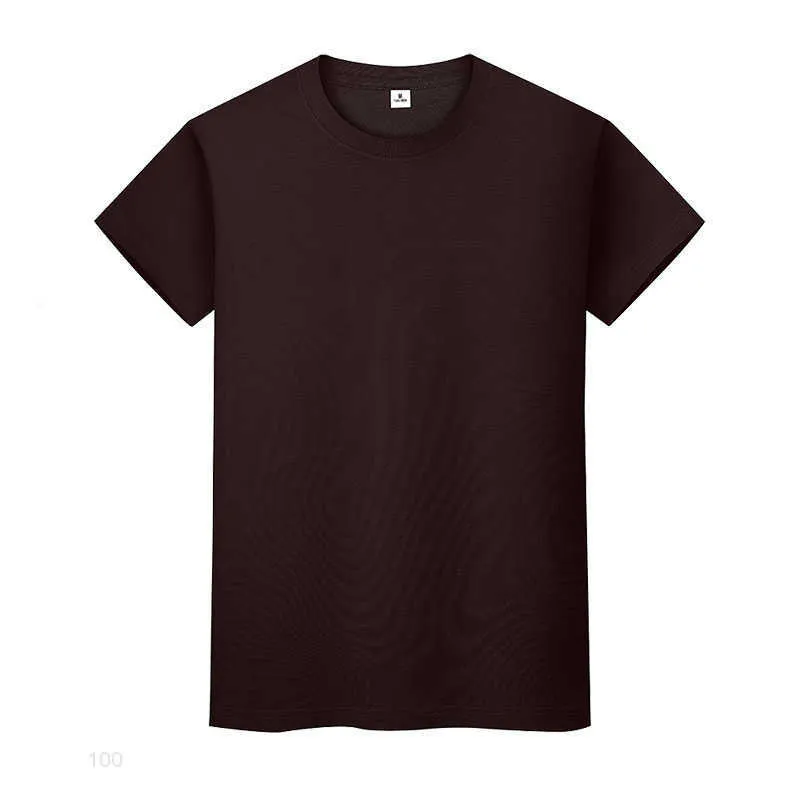 Yuvarlak Boyun Katı Renk T-Shirt Yaz Pamuk Dibe Gömlek Kısa Kollu Erkek ve Bayan Yarım Kollu TJM4i304