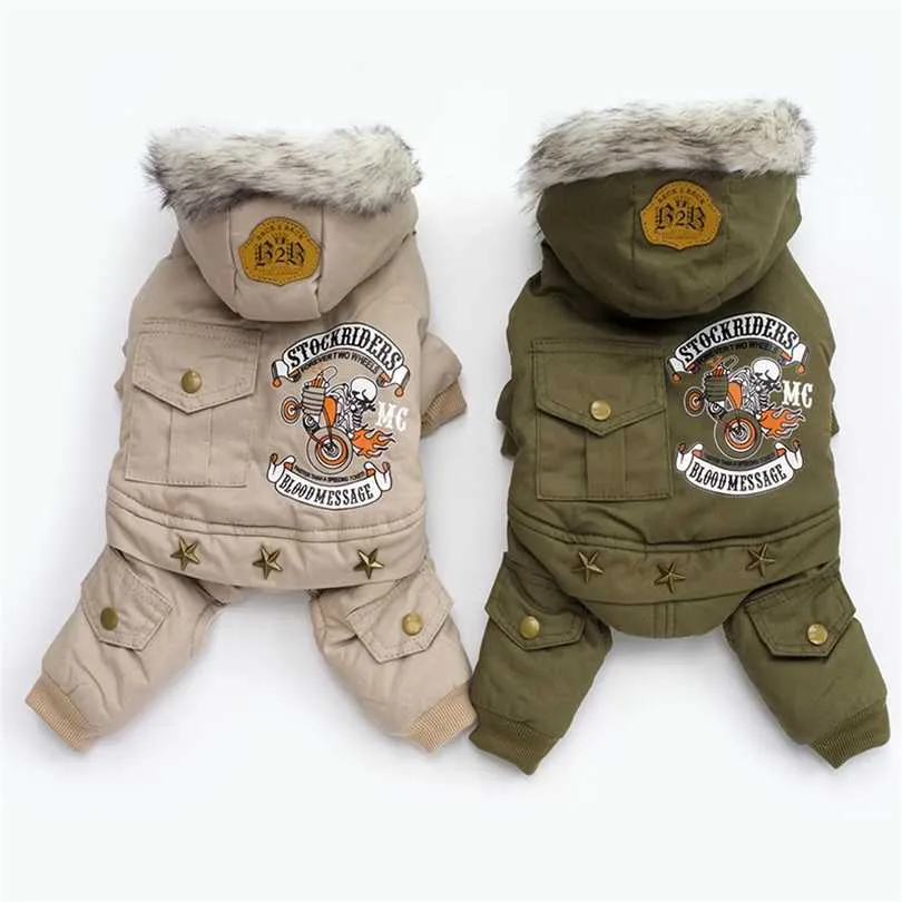 Kleidung für kleine Hunde Herbst Winter Warme Welpen Haustier Hund Mantel Jacke Mode Mit Kapuze Chihuahua Yorkie Overalls Kleidung 211027