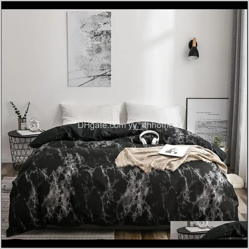 nordic style marbled comforter bedding sets spring &summer bedding set bed set king size duvet cover quilt cover pillow case