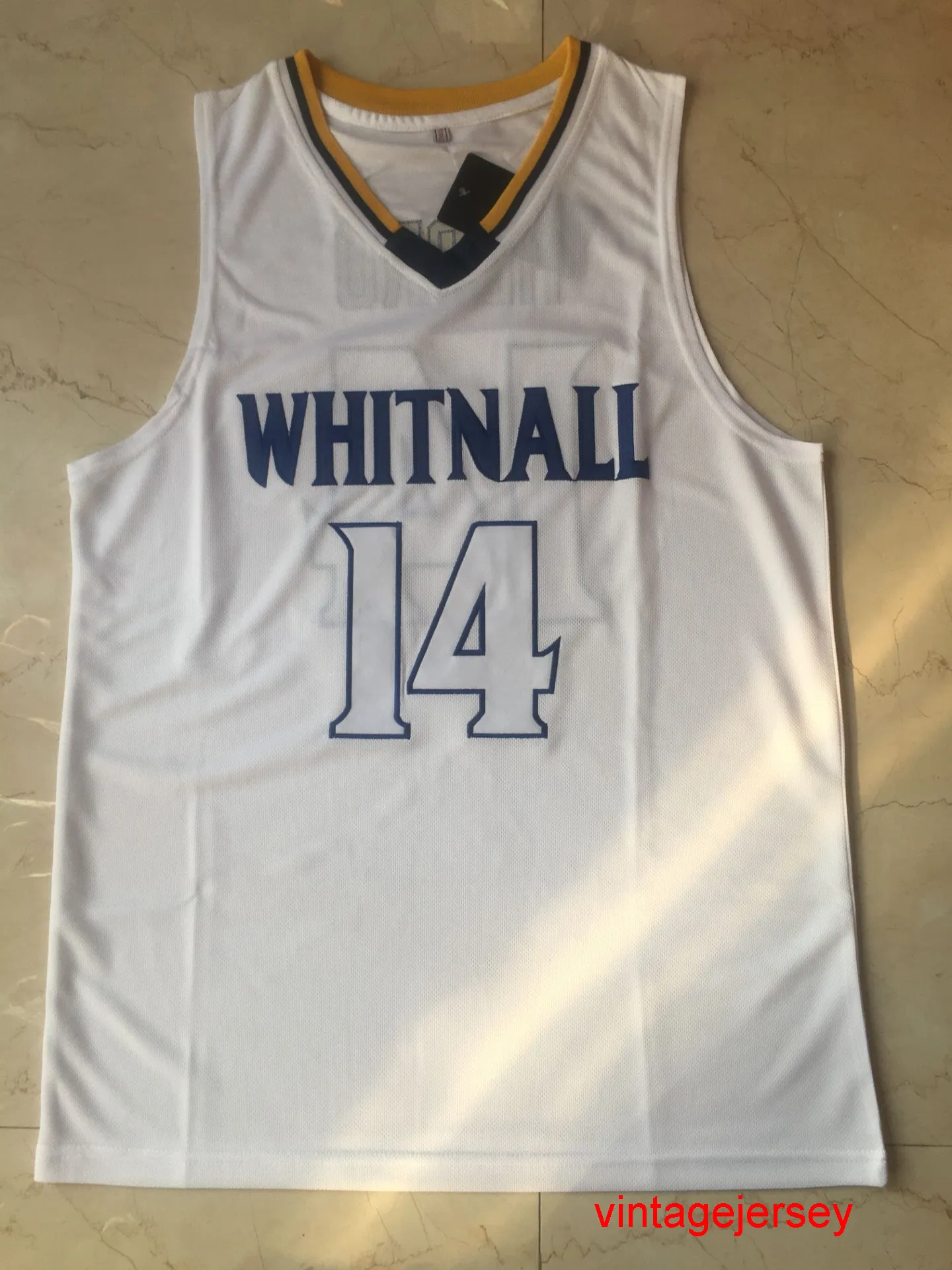 Whitnall High School Falcons Tyler Herro #14 Navy blue Retro College Basketball Jersey Stitched Top quality embroidery Size S-XXL
