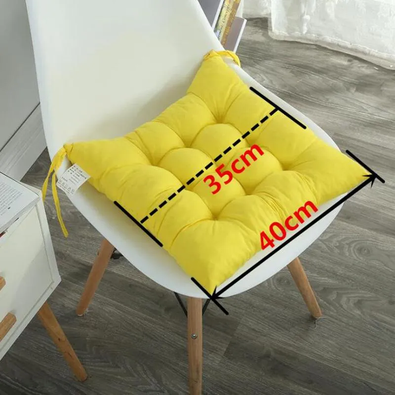 Thicken Home Seat Cushion Pad 40x40cm Square Soft Office Bar Chair Seat Cushions Solid Color Sofa Pillow Buttocks Chair Cushion