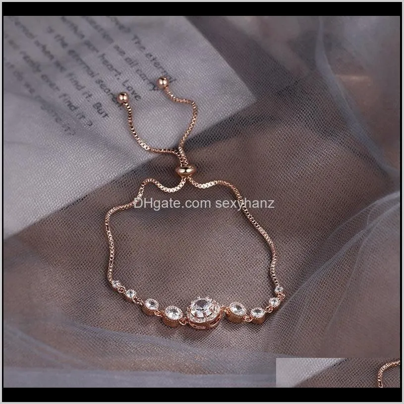 manufacturer direct sales pull lady zircon bracelet classic simple light luxury round high-grade diamond hand jewelry spot