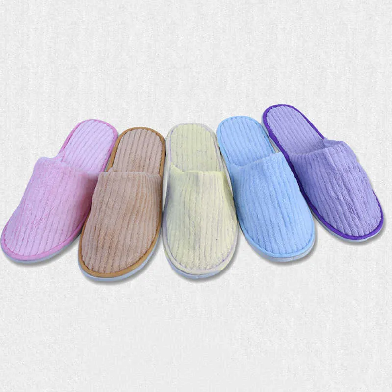 Women Shoes Coral Velvet Disposable Slippers Hotel Home Indoor Wedding Supplies Non-Slip Loafer Guest Slippers One-Off Flip Flop Y0804