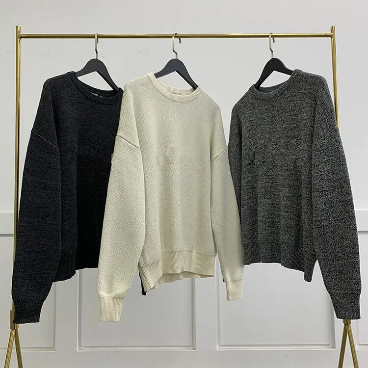 Designer Männer und Frauen Pullover High Street Doppelgewinde Gestrickte Brustbuchstabe Hoodie Herbst Winter Nebel Lose Strickpullover