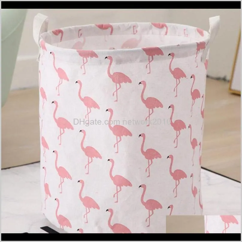 flamingo bird folding storage basket box large clothes sundries toy laundry portable hanging linen bucket home storage organizer pouch