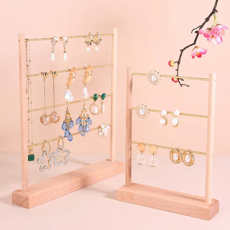 3 Layer Wooden Earring Stand Holder Display Jewelry Necklace Ring Rack  Organizer | Catch.com.au
