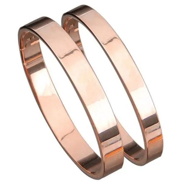 Ellipse armband Bangles smycken koppar älskare kärlek polerad manschett armband armband armband smycken för män kvinnor Q0722