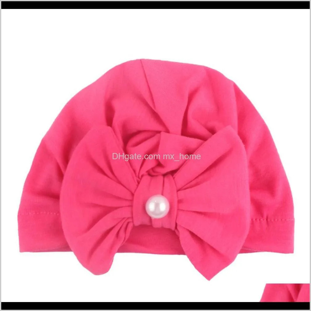 new type of children`s bow hat sticky bead cotton baby pullover cap baby products