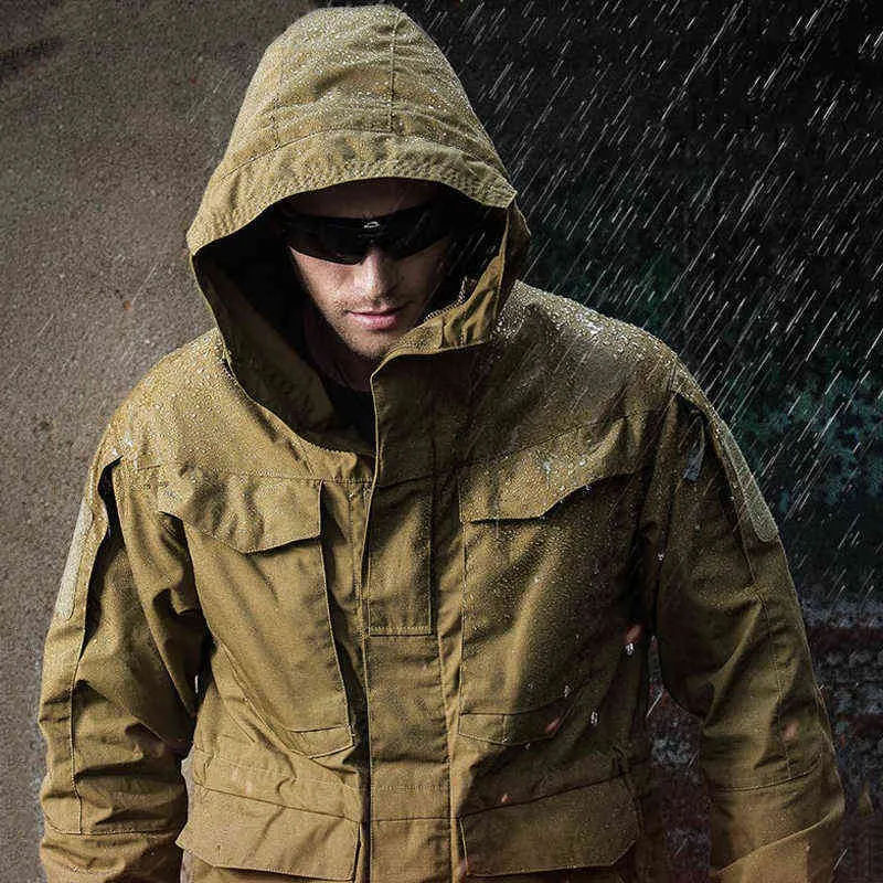 M65 Militares Casacos Táticos Homens À Prova D 'Água Waterbreaker Jaqueta Masculino Capuz Trench Casaco Homens Roupas Pesca Revestimento Jaquetas HF65 211106