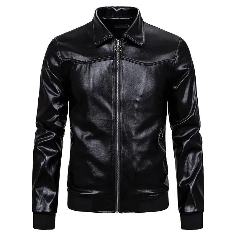 Mens Jackets Gold Metallic Nightclub Jacket Slim Fit Zip Up