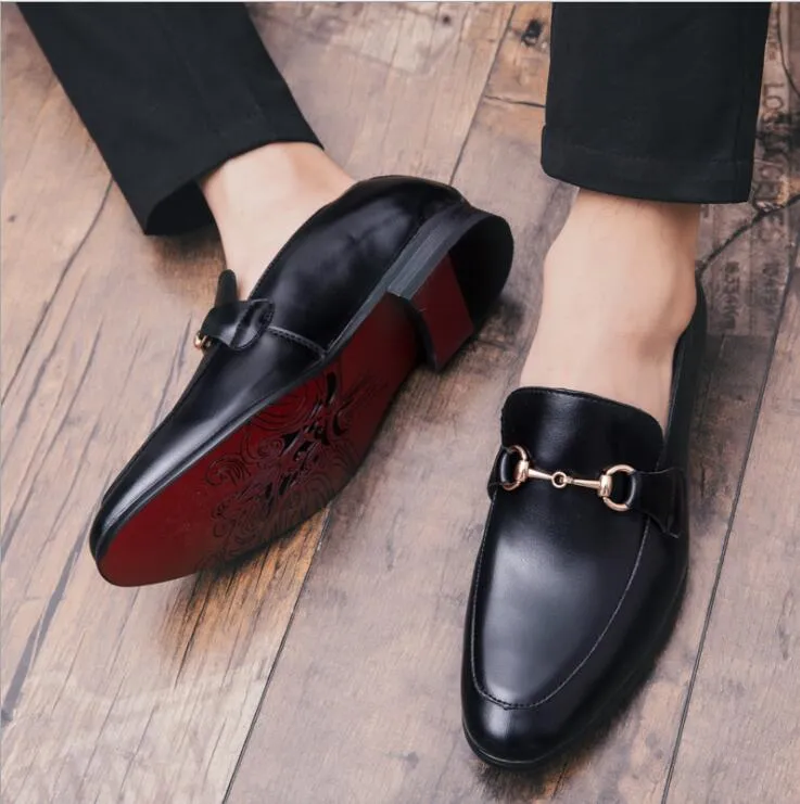 2021 Mens Designers Dress Shoes Genuine Leather Metal Snap  display picture 1