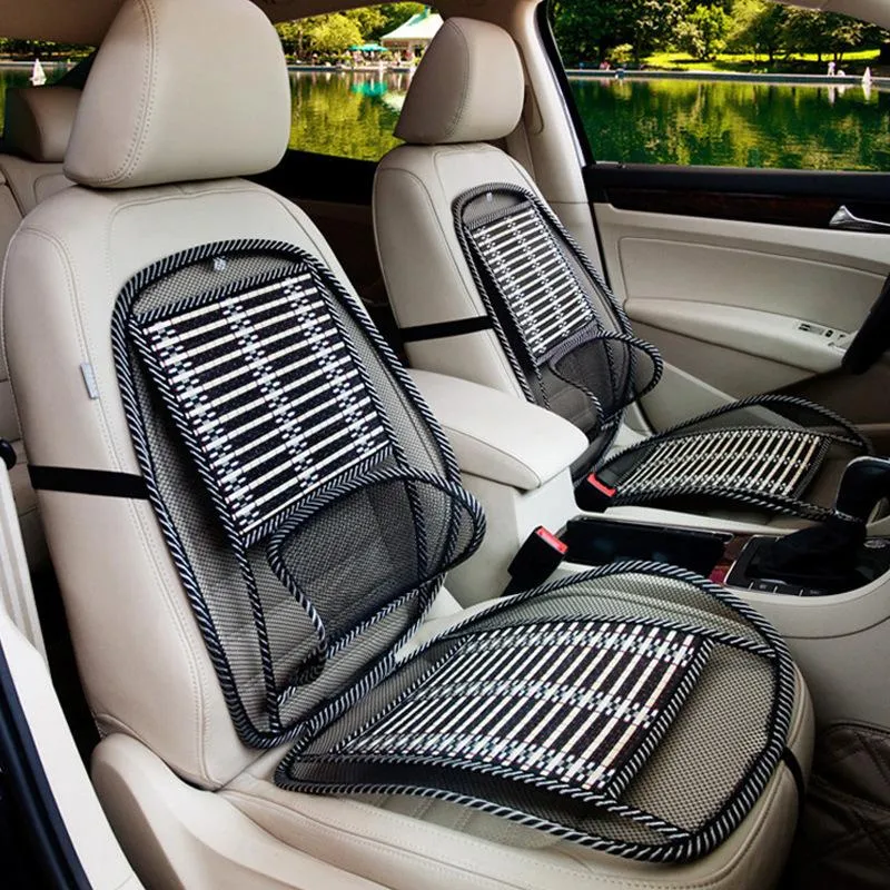 Capas de assento de carro Universal Summer Summer respirável Ventilação Cintura almofada de massagem Bambu de aço de aço