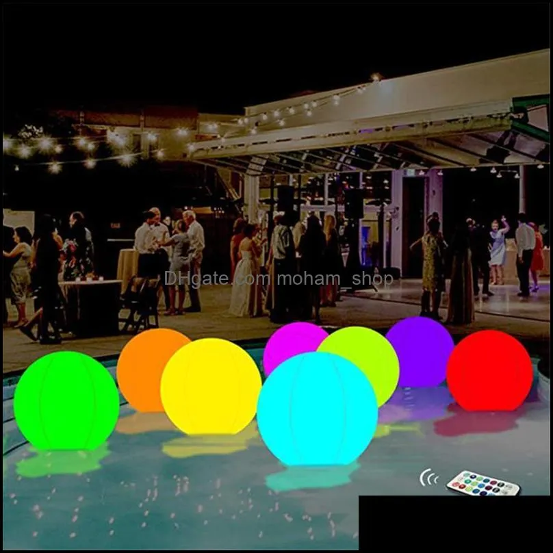 Party Decoration 60-40cm LED Beach Ball Toy With Remote Control 16 Colors Lights And 4 Light Modes Outdoor Pool Games For Kid