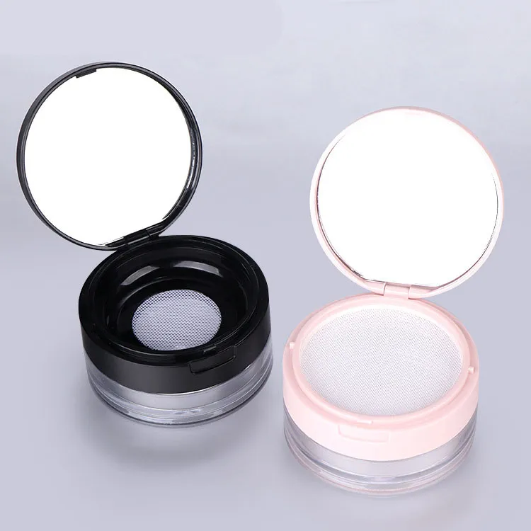 20g Plastique Vide Poudre Libre Boîte Maquillage Blush Canettes Portable Voyage Cosmétique Cas avec Élastique Écran, Miroir et Puff