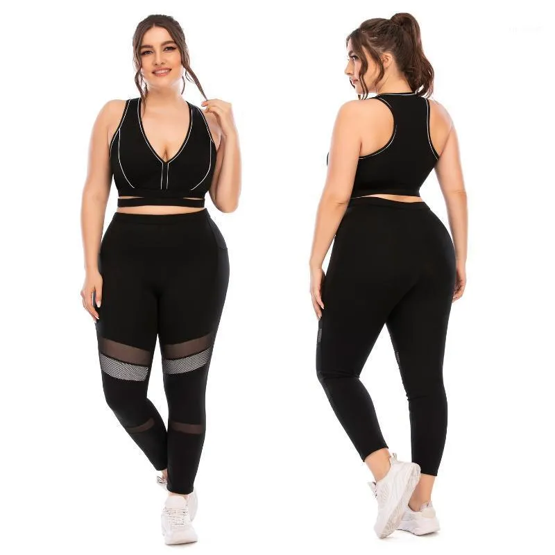 Tenue de yoga taille haute ensemble d'entraînement femmes vêtements d'exercice 2 pièces soutiens-gorge et pantalons tenues collants