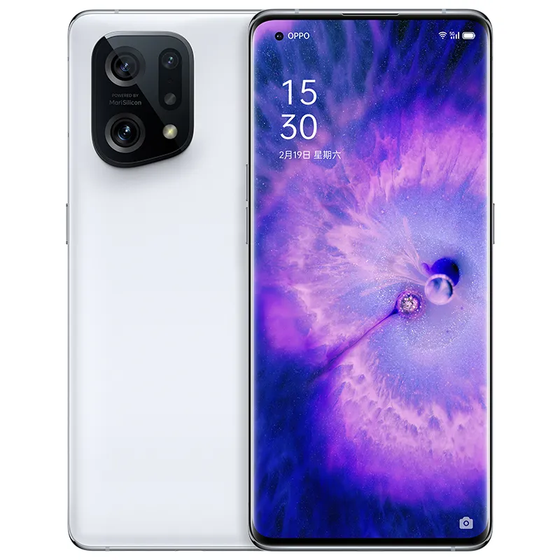 Orijinal Oppo Bul x5 5g Cep Telefonu 12 GB RAM 256 GB ROM Octa Çekirdekli Snapdragon 888 50.0MP NFC IP54 Android 6.55 "OLED Kavisli Tam Ekran Parmak İzi Kimliği Yüz Akıllı Cep Telefonu