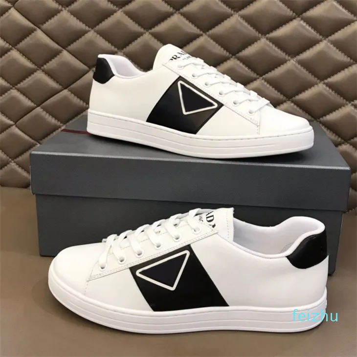 Men's luxury casual shoes triple black and white formal Leather Classic flat bottom fashion platform European Party coach box 40-45h