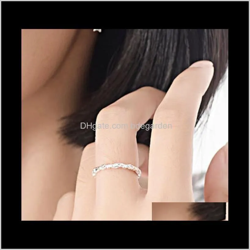 jewlery S925 sterling silver rings wrinkle geometry thin open rings for women hot fashion free of shipping