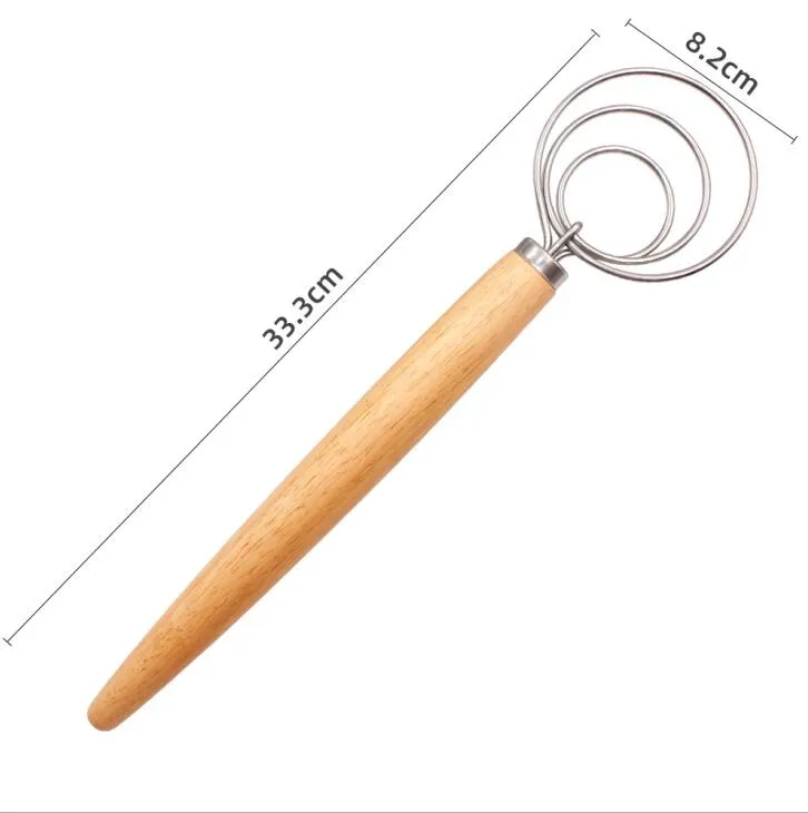 Dough Whisk Mixer Blender Tools Bread Flour Egg Beater Stainless Steel Dutch Style Danish Cake Dessert Admixer Kitchen Tool wmq814