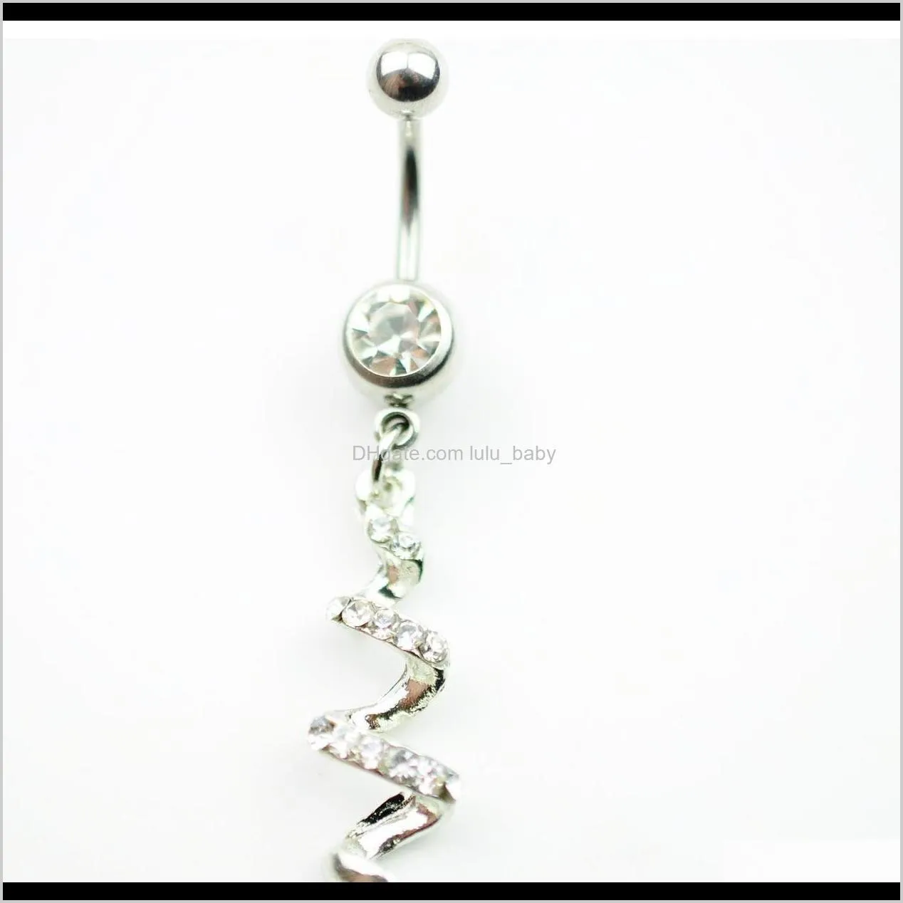 d0013-1 ( 2 ) piercing body jewelry new style navel belly ring clear & pink colors stone drop shipping i9ioo