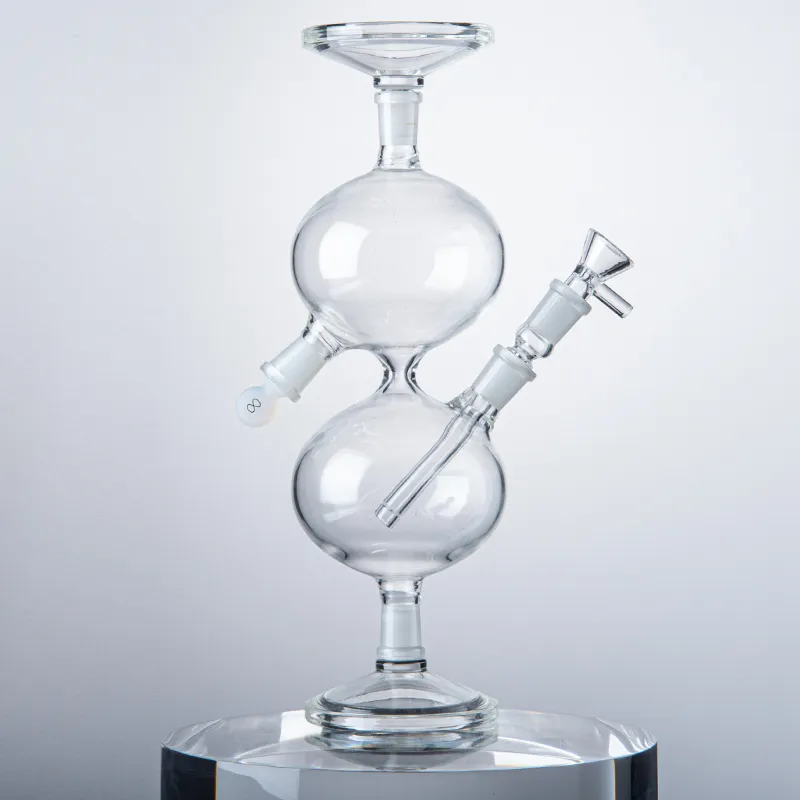 Universal Gravity Glass Bong Infinity Waterfall Hookah 14mm Kvinna Joint Recycler Oil DAB Rig Vattenfartygsrör med diffused Downstem Pipes Hokahs