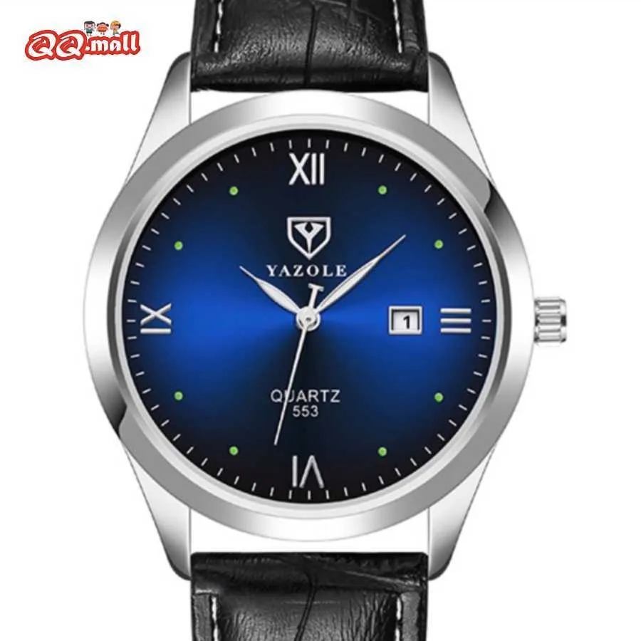 Nowy Yazole Mens Watch Moda Wodoodporna kwarcowa Zegarek Kalendarz Data Luminous Male Zegarki dla Mężczyzn Zegar Relogio Masculino G1022