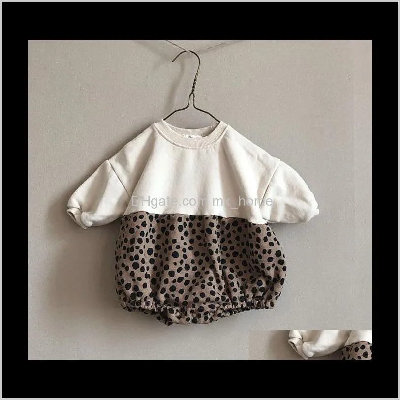 2021 winter bodysuits soft thicken newborn new girls clothing boys leopard jumpsuits baby girl clothes bebe body suit pfzf