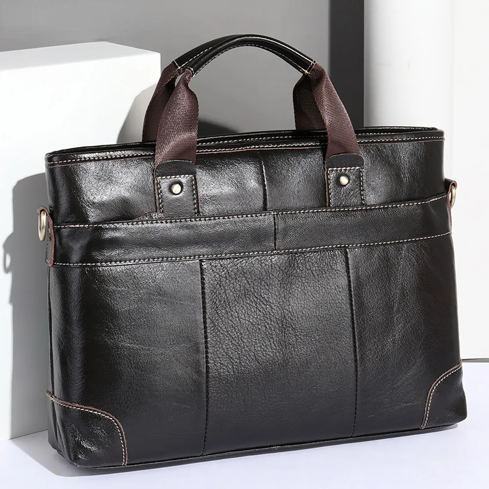 Male Leather Packet For Men Briefcases Bags Man Genuine Leathers Laptop