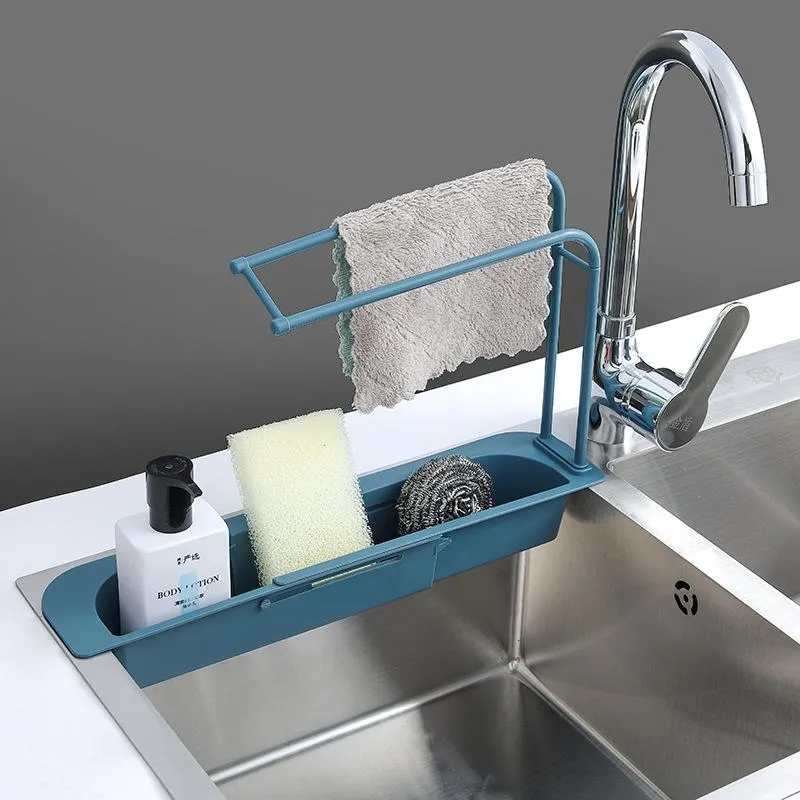 Kitchen Storage & Organization Sink Shelf Sinks Organizer Soap Sponge Holder Towel Stand Rack Basket Gadgets Accessories