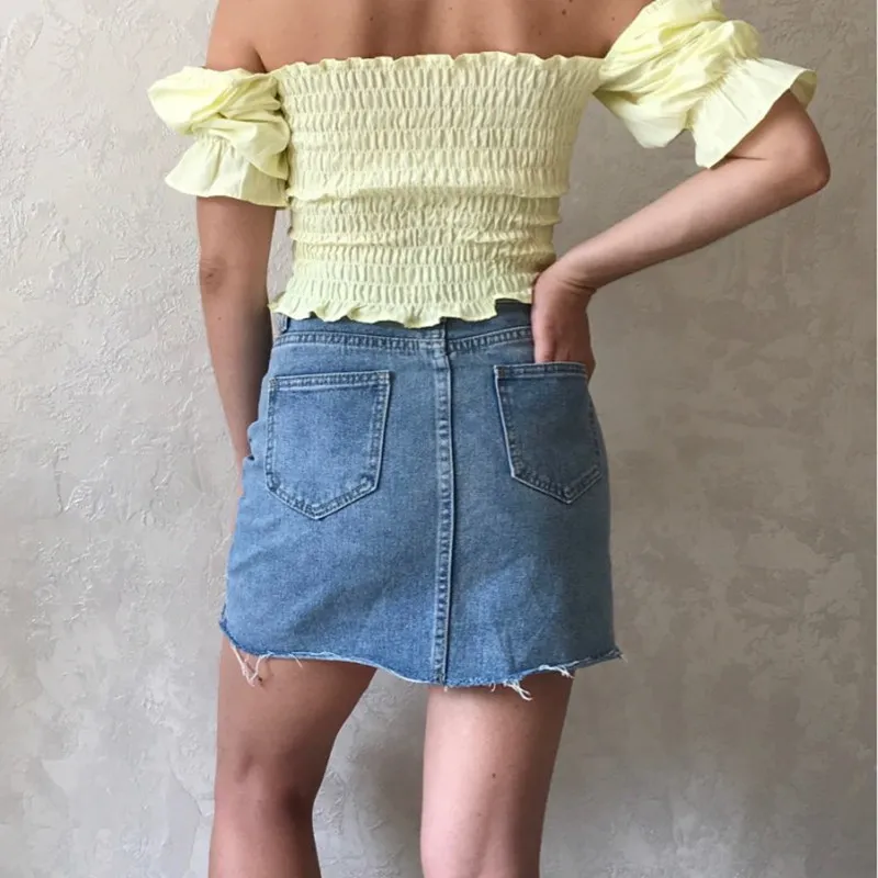 ONLY ONLWAUW HEATHER - Minirok - dark blue denim/donkerblauw denim