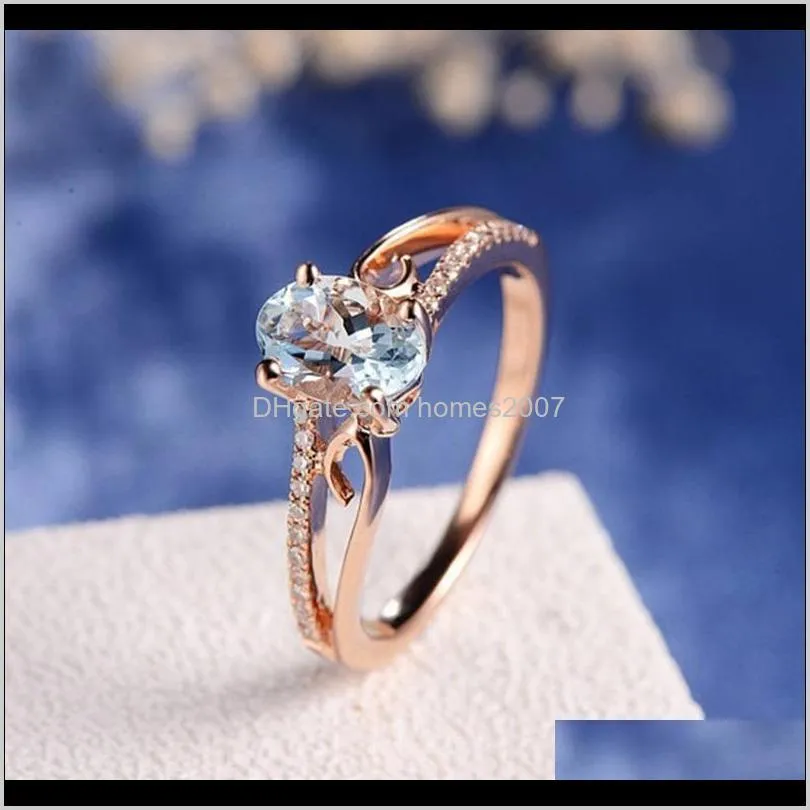 1pcs sell zircon engagement rings for women rose gold color wedding female anel austrian crystals jewelry top quality