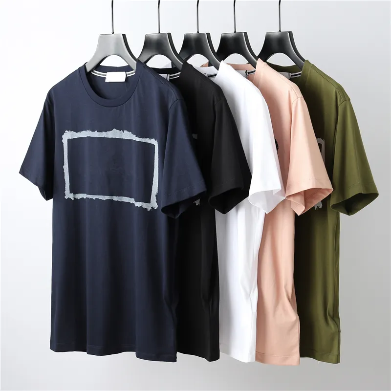Camiseta para amantes de algodão de verão de alta qualidade casual manga curta masculina moda europeia e americana blusa de gola redonda letras impressas