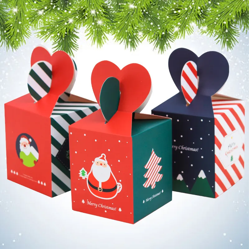 Weihnachts-Apfel-Box, Geschenkpapier, Heiligabend, Obstverpackung, Geschenkboxen, kreativer Süßigkeiten-Koffer, exquisiter Druck, Halter-Taschen wmq1045
