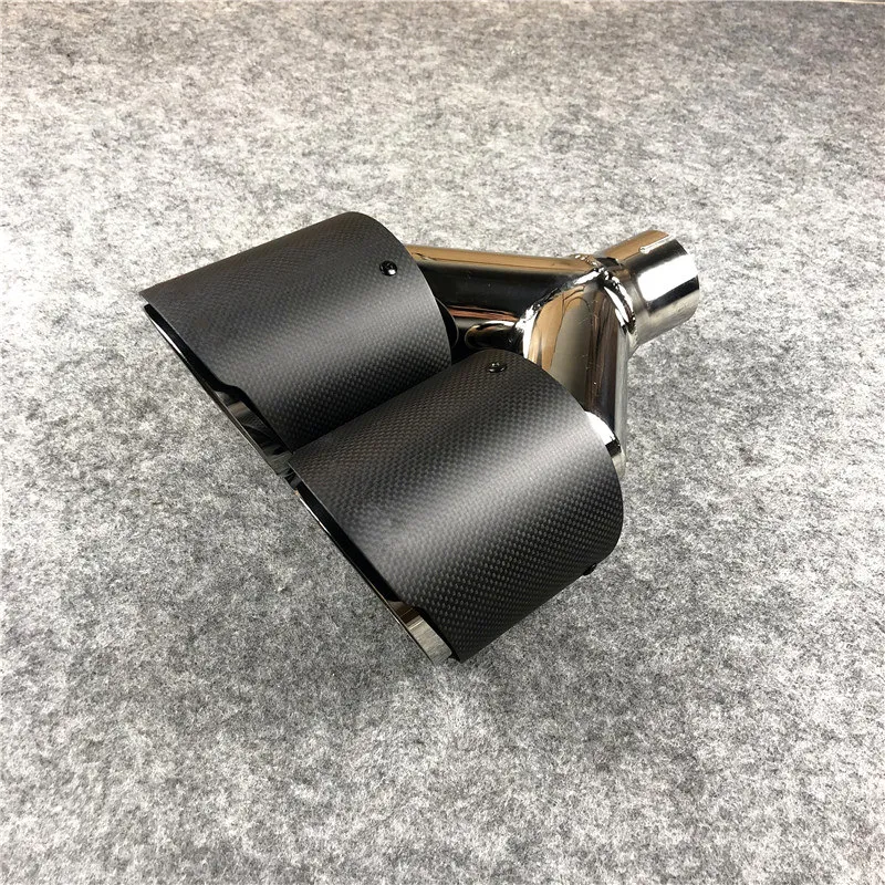 One Piece Outlet 89mm Y Modello Akrapovic Terminali di scarico per tubi di scarico universali in fibra di carbonio per auto Dual Silenziatore Tips290n