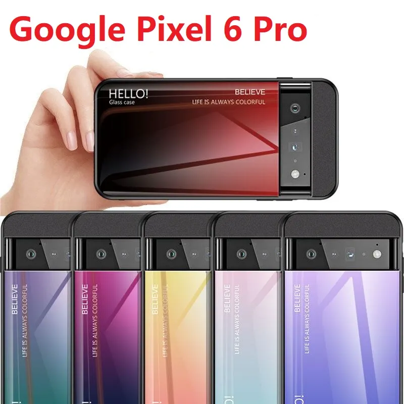 Google Pixel 7 6 Pro 5 5a 4a 5g 3a 4 xl Glassケースカラフルな鏡ハードカバーの鎧ケース
