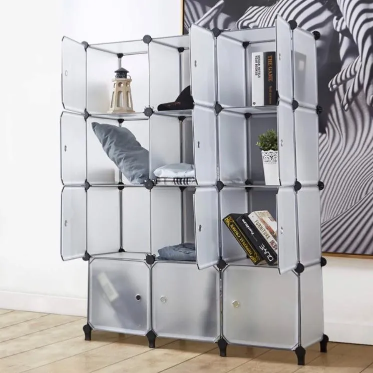 Placard à Chaussures - DIY Meuble Rangement Grande Capacité de 12 Cubes -  Noir