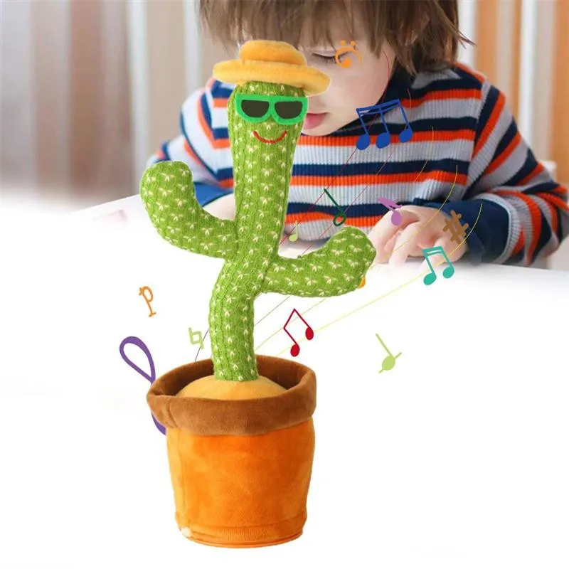 Battery version Party Novelty Games Toys Favor Dancing talking Singing cactus Stuffed Plush Toy Electronic with song potted Early 256Q