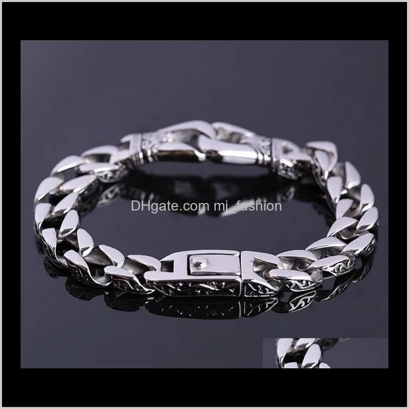 fashion new stainless steel charm bracelet men vintage totem mens bracelets 2018 cool male jewelry wristband jewellery